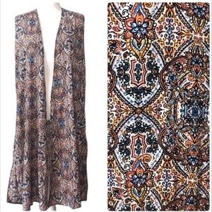 LuLaRoe Joy open-front cardigan duster vest geometric S